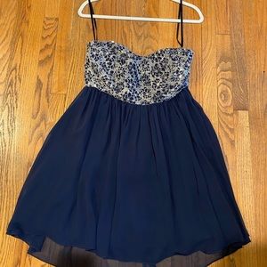 Minuet semi formal navy cocktail dress